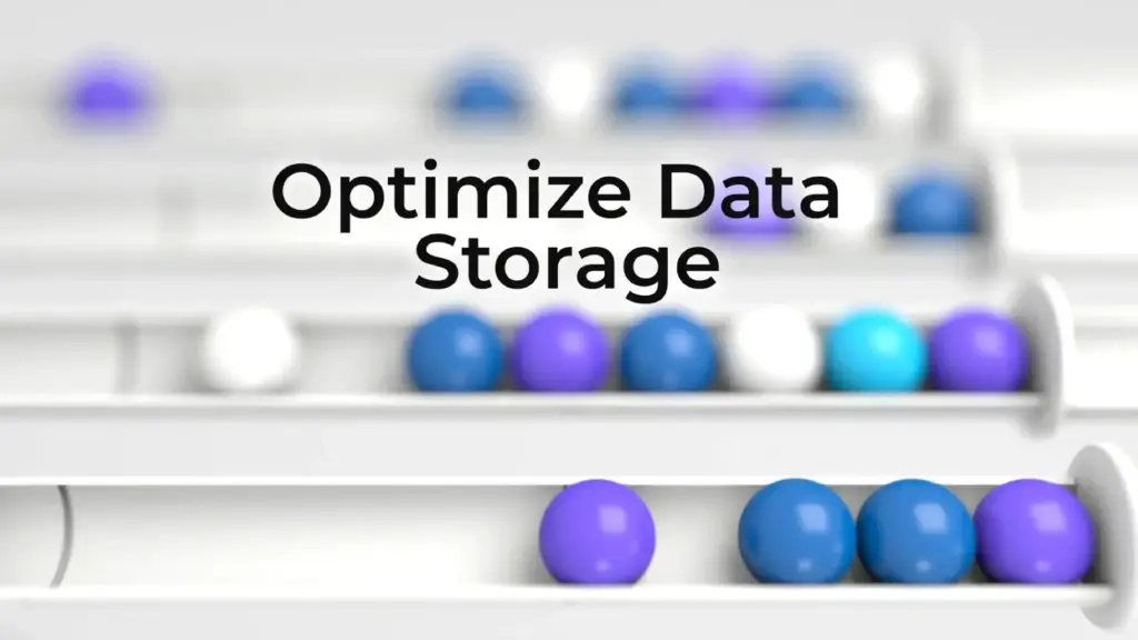 Optimize Data Storage on abstract background.