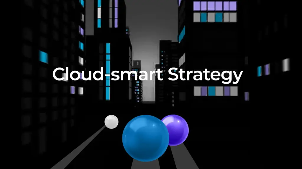 Cloud-smart Strategy on abstract background.
