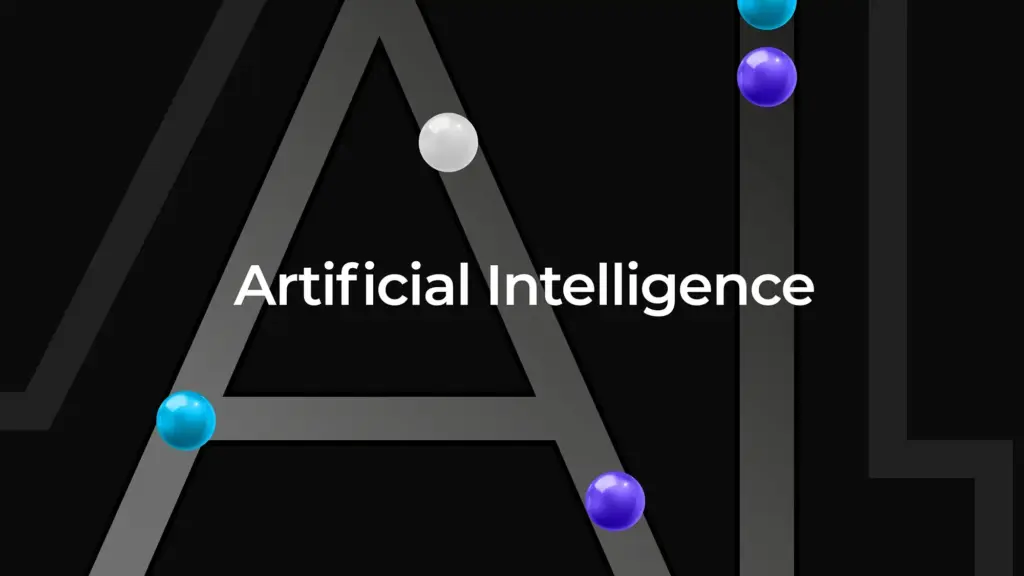 Artificial intelligence on abstract background.