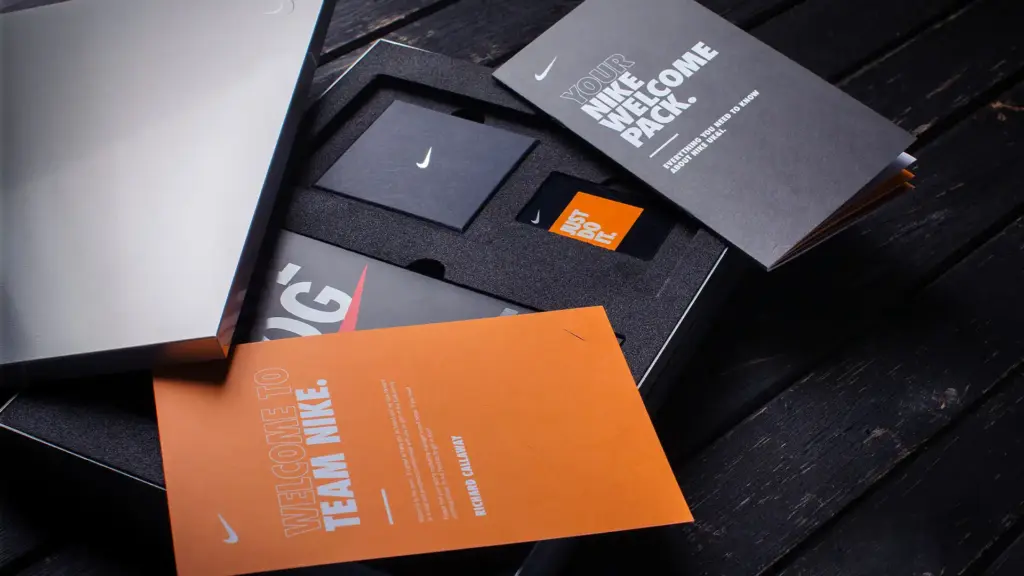 Nike team welcome pack with welcome box.