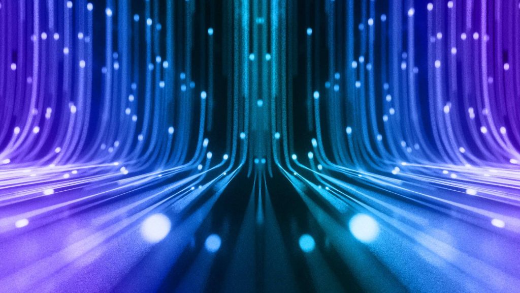 Purple and blue fibre optics.