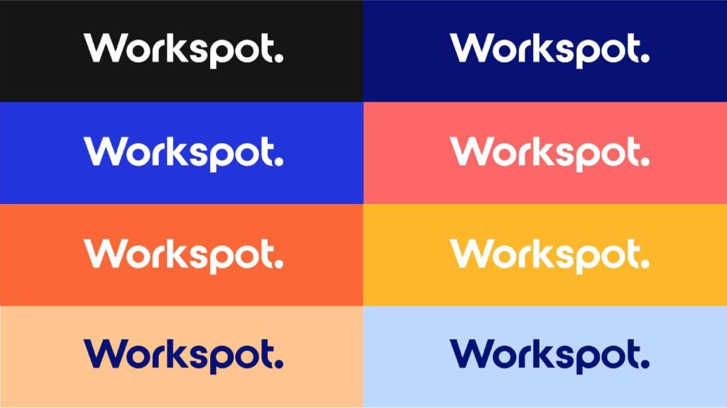 Workspot logo shown across the refreshed brand colour palette
